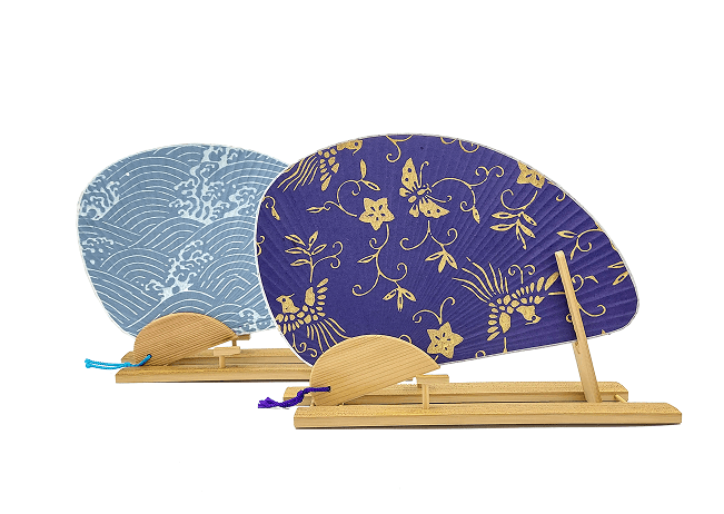 唐紙千鳥うちわ