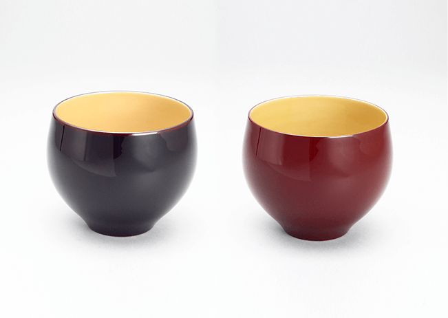 京漆器　蕾カップ　溜・うるみセット