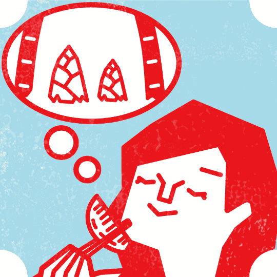 「会話は控えて味と対話する」のイラスト