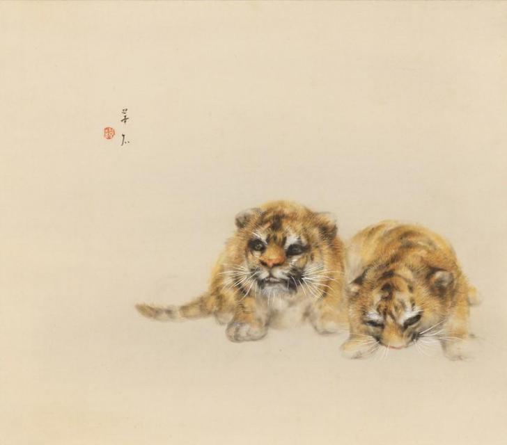 ⼤橋翠⽯《虎児之図》20世紀 後期展⽰