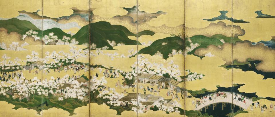 重要文化財 《豊公吉野花見図屛風》(右隻)　桃山時代　細見美術館蔵