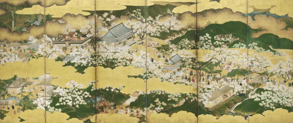 重要文化財 《豊公吉野花見図屛風》(左隻)　桃山時代　細見美術館蔵