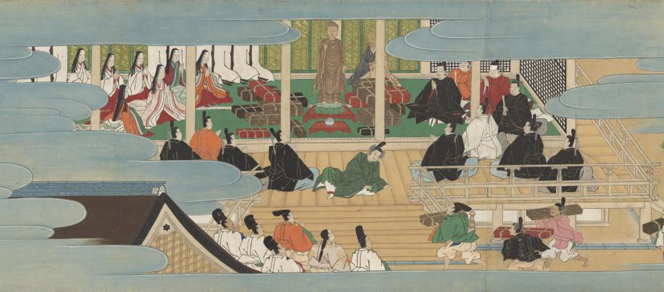 重要文化財　釈迦堂縁起　巻第五（部分）　伝狩野元信筆　京都・清凉寺（この場面は8/5～8/24展示）