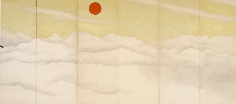 横山大観《富士図》（右隻）1945年頃  福田美術館蔵 後期展示