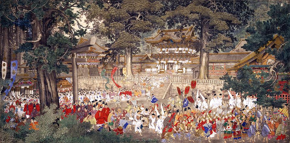  綴織壁掛「日光祭礼」原画　田村宗立 筆（1893年 シカゴ万博関連）