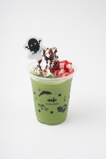 期間限定かき氷●抹茶海坊主ラテ～ストロベリーを添えて～