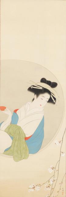 上村松園《花のさかづき》 1935年頃 福田美術館蔵前期展示 祇