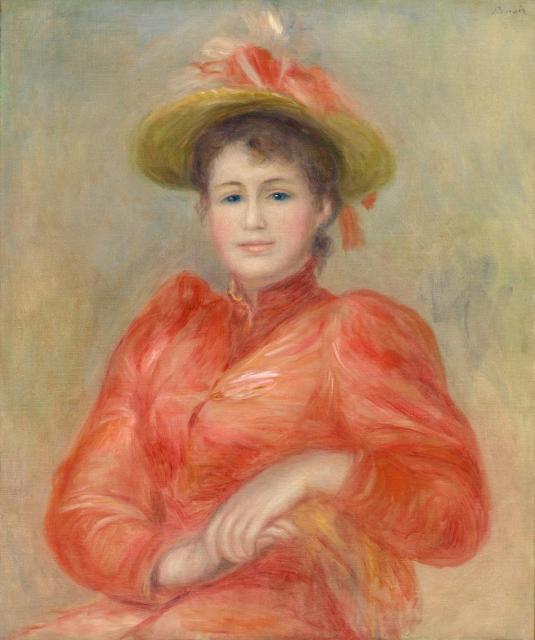 ピエール＝オーギュスト・ルノワール《赤い服の女》1892年頃　油彩・カンヴァス