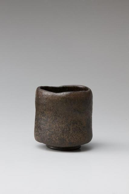 初代 長次郎 黒樂筒茶碗 銘 杵ヲレ 元伯宗旦・啐啄斎 箱書付