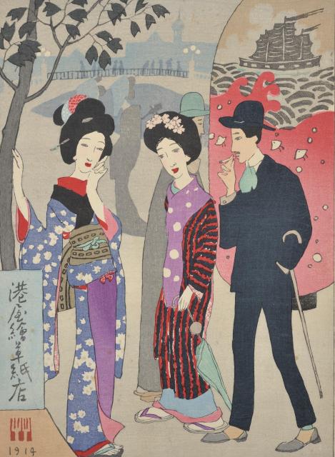 竹久夢二《港屋絵草紙店》1914年　京都国立近代美術館