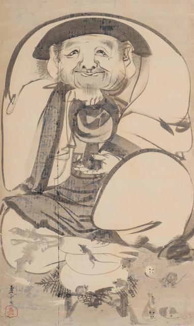 長沢芦雪《大黒天図》18世紀 福田美術館蔵 後期展示