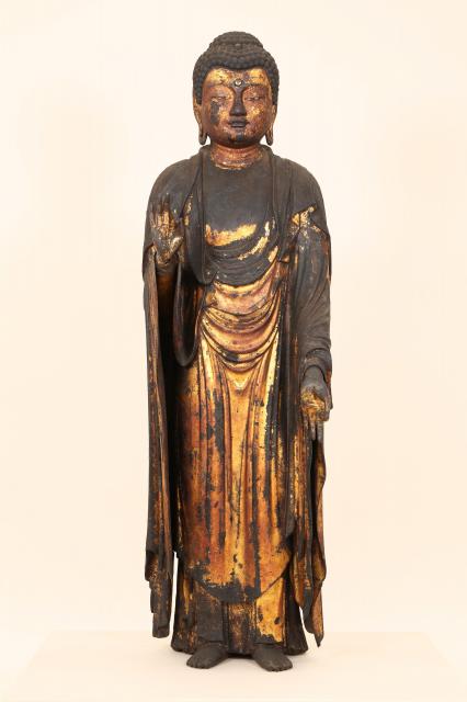 木造 阿弥陀如来立像　院蓮作　鎌倉・建長５年(1253年)　真如堂一山 法輪院　画像提供：美術院　※寺外初公開（無断掲載不可）