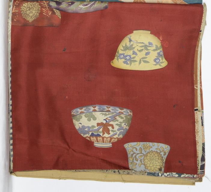 友禅染裂 中国茶器、大正時代頃