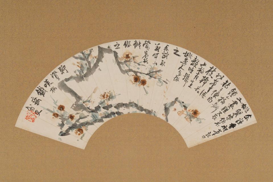 鶯宿梅図　富岡鉄斎筆 一幅　紙本淡彩　明治元年（一八六八）　林光院蔵