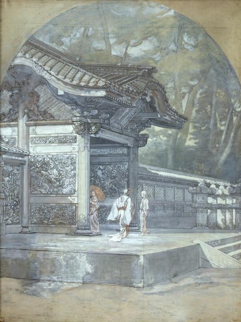 アントニオ・フォンタネージ《日本の寺の入り口》 1878-80年 レッジョ・エミリア市立博物館