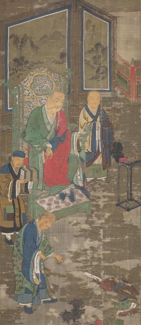 十八羅漢像図　６幅のうち１幅　日本　南北朝時代・14世紀　京都・廣誠院