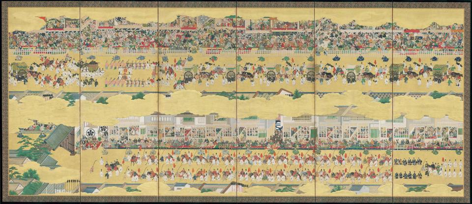 「二条城行幸図屏風」左隻 江戸時代（京都市指定文化財 泉屋博古館蔵）
