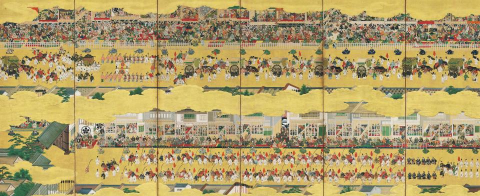《二条城行幸図屏風》（左隻）江戸時代・17世紀　京都市指定文化財　泉屋博古館