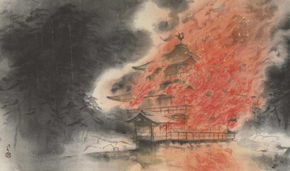 川端龍子　金閣炎上　1950年　東京国立近代美術館
