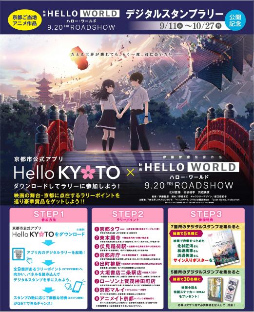 映画 Hello World 京都市公式アプリ Hello Kyoto デジタルスタンプラリー 京都市公式 京都観光navi