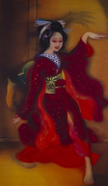 《幻覚（踊る女）》大正9年（1920）頃 絹本着色 183.5×105.0㎝ 京都国立近代美術館蔵