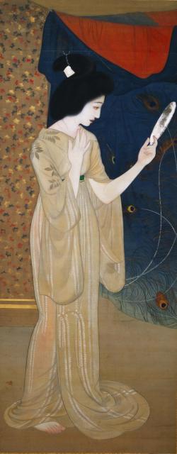 《秋心》　1917（大正6）年、絹本着色、151.0×44.0cm、京都国立近代美術館