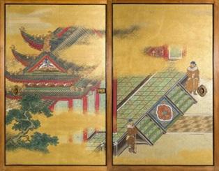 障壁画 「漢文 蹕輦受言」