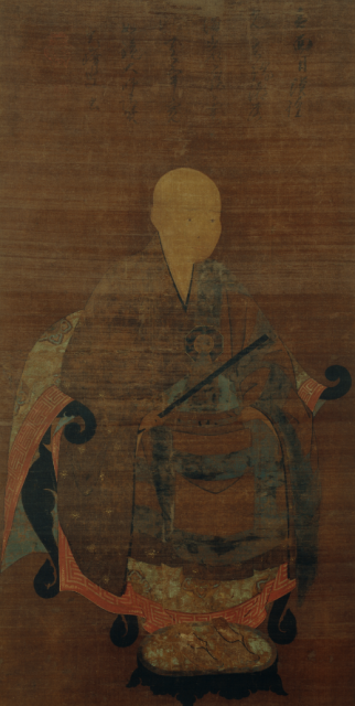 《高峰顕日頂相 自賛》一幅　絹本著色　鎌倉時代　相国寺蔵　通期