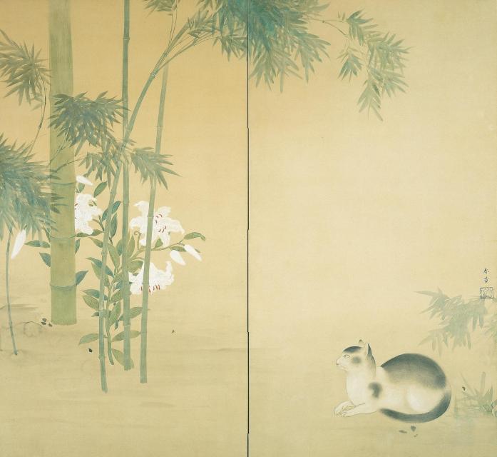 菱田春草《竹に猫》1900年　水野美術館蔵