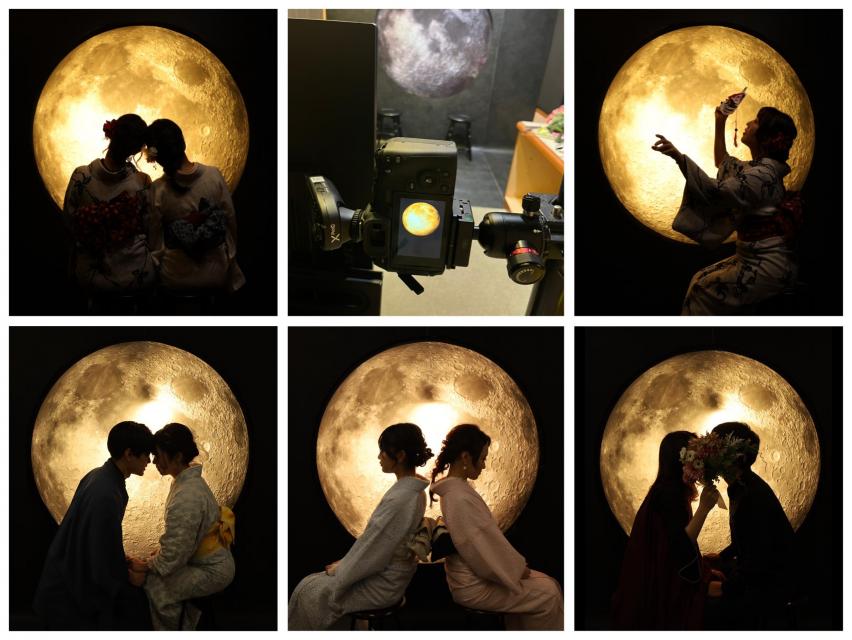 独自製作の月撮影セット。一眼レフで幻想的な写真が撮れます！